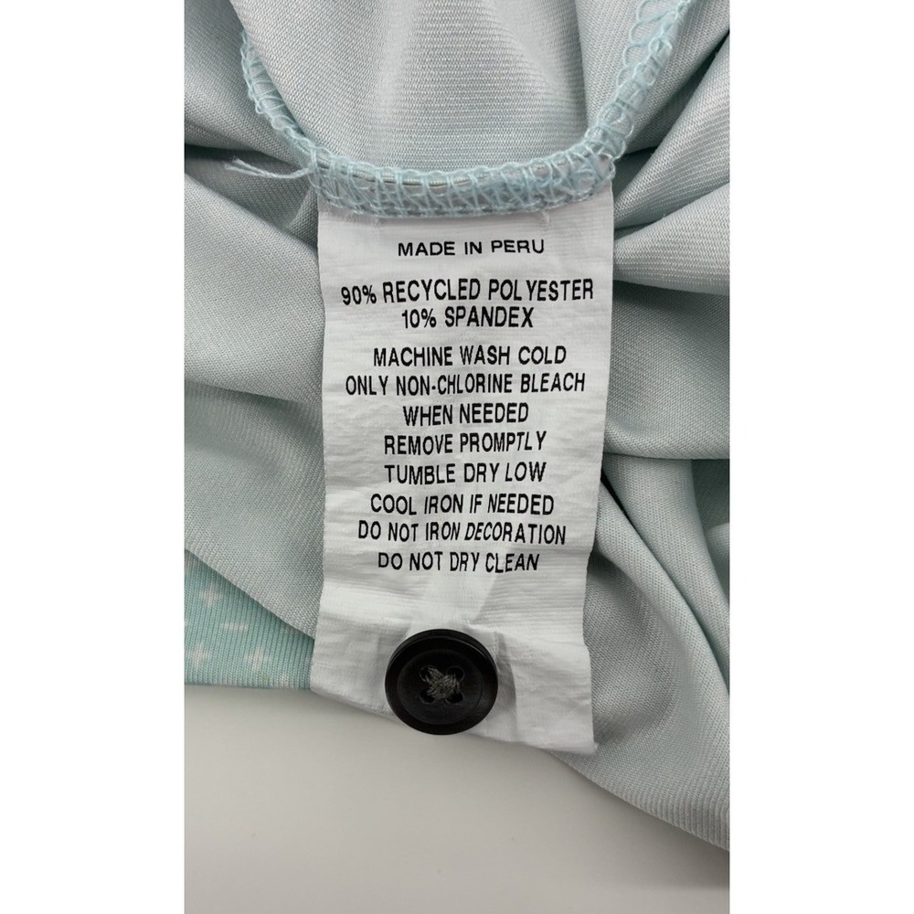 Greyson Golf Polo Large Mint Teal Performance All Over Print Stretch Polyester - Picture 5 of 7